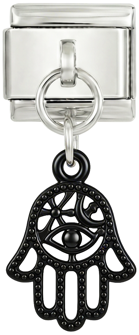 Main de Fatma noire, en argent