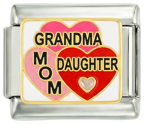 Heart Family, Grandma, Mom and Daughter, on Silver - Heart-Family-Grandma-Mom-and-Daughter-on-Silver.png