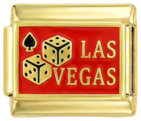 Las Vegas with Dices on Red Plate on Gold - Las-Vegas-with-Dices-on-Red-Plate-on-Gold.png