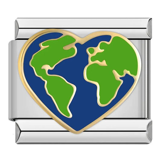 Earth in the Heart, on Silver - Charms Official