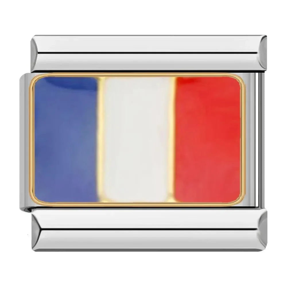 Frankreich-Flagge, auf Silber