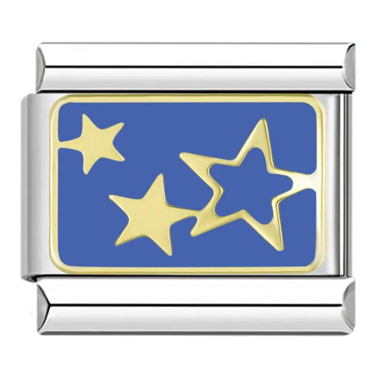 Gold Stars in the Sky, on Silver - Charms Official