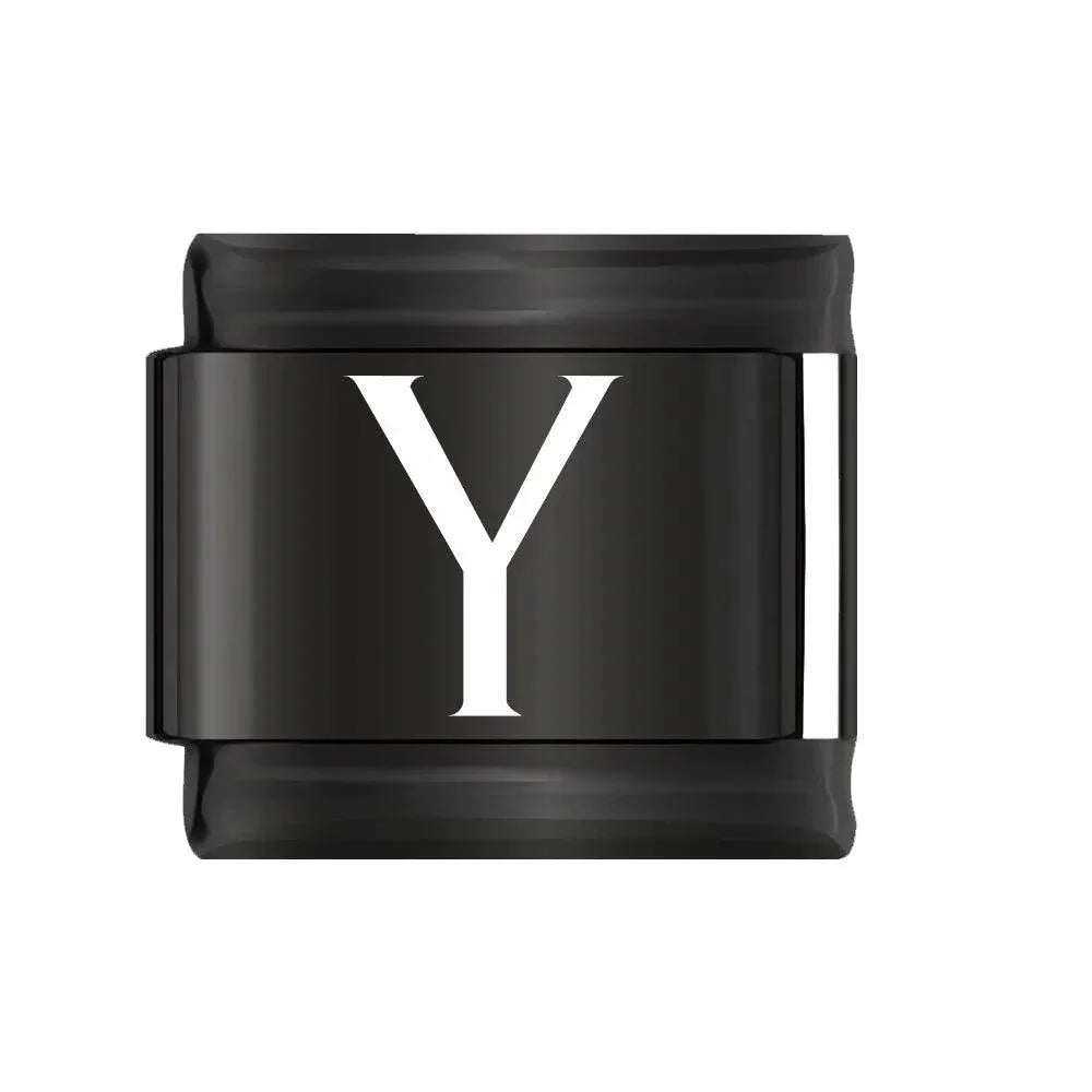 Letter Y in White, on Black - Charms Official