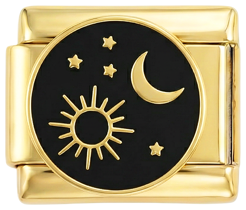 Moon and Sun in Black Circle on Gold - moon-and-sun-in-black-circle-on-gold.png