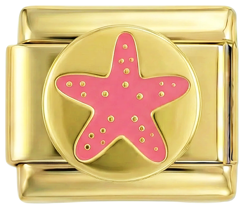 Pink Starfish on Gold - pink-starfish-on-gold.png