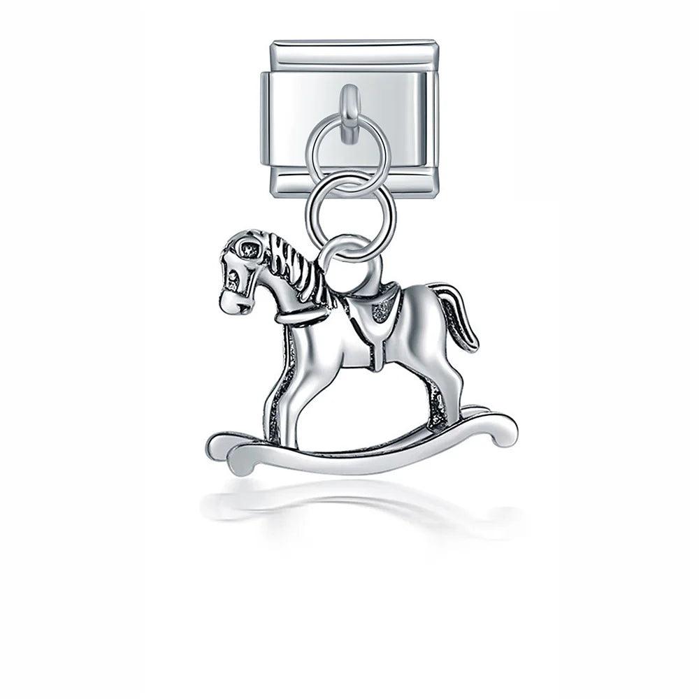 Sterling shops Silver blue rocking horse charm