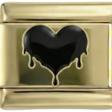 Schmelzendes schwarzes Herz auf Gold