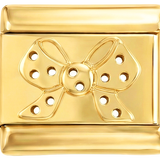 Por añadir - moño dorado con lunares blancos