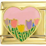 Flower Field in Pink Heart on Gold - Flower-Field-in-Pink-Heart-on-Gold.png