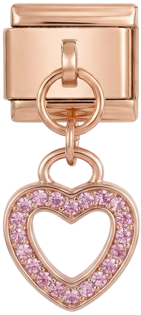 Rose Gold Heart with Stones, on Silver - Rose-Gold-Heart-with-Stones-on-Silver.png