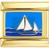 Sailing Boat in the Sea, on Gold - Sailing-Boat-in-the-Sea-on-Gold.png