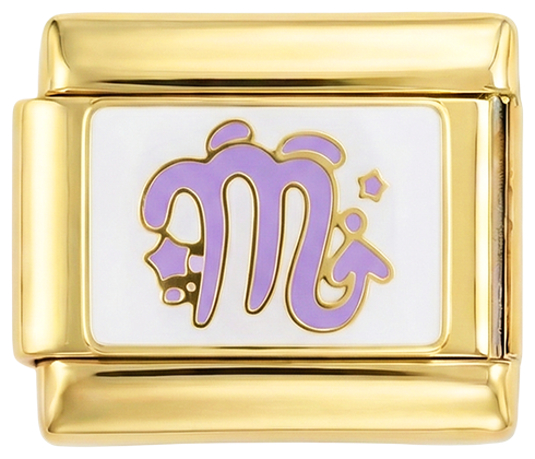 Scorpion violet, sur or