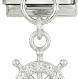 Por añadir - timón de barco con piedras, en plata