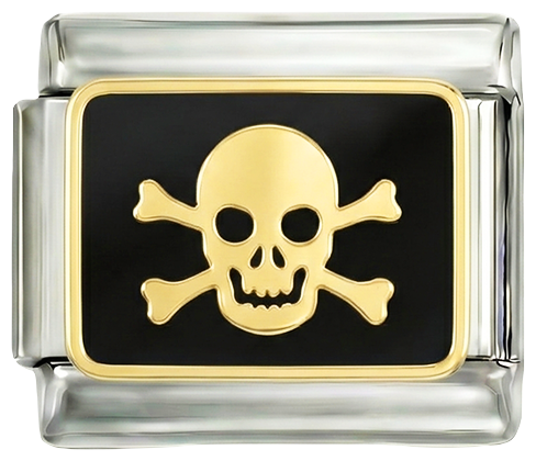 POR AÑADIR - Calavera y huesos cruzados en plata