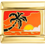 Sunset with Palm Tree on Gold - Sunset-with-Palm-Tree-on-Gold.png