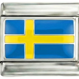 Sweden Flag, on Silver