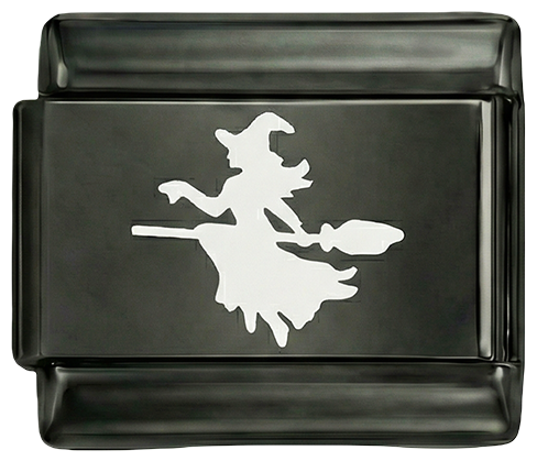 Witch on her Broom in White on Black Charm - Witch-on-her-Broom-in-White-on-Black-Charm.png