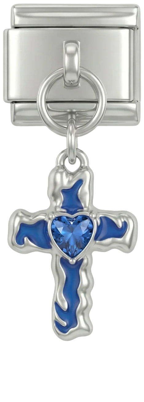 Blue Cross with Heart, on Silver - blue-cross-with-heart-on-silver.png