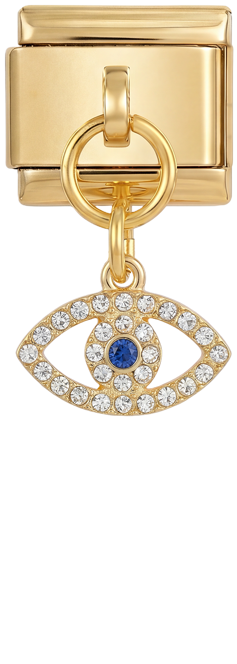 Eye with Blue and White Stones, on Gold - eye-with-blue-and-white-stones-on-gold.png
