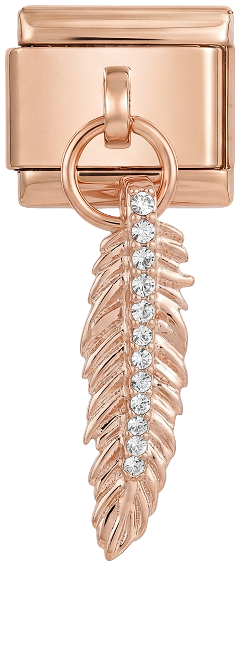 Feather with Stones, on Rose Gold - feather-with-stones-on-rose-gold.png