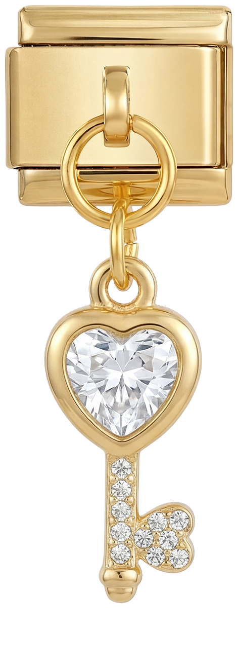 Gold Key with Crystal Heart - gold-key-with-crystal-heart.png