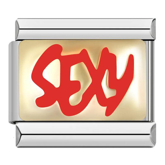 Gold plate, Sexy, on Silver - Charms Official
