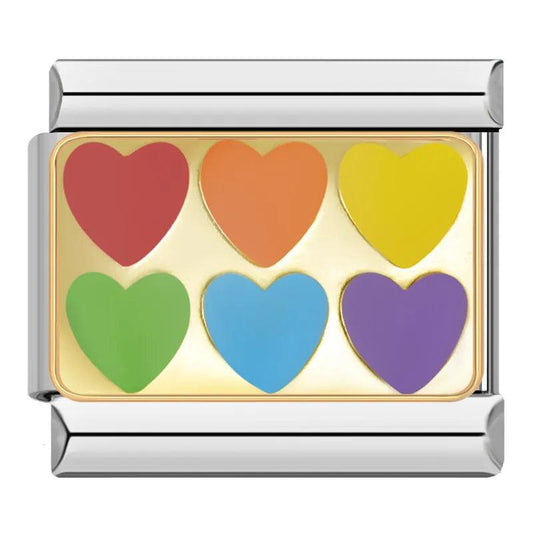 Hearts of all Colors on Gold - Charms Official