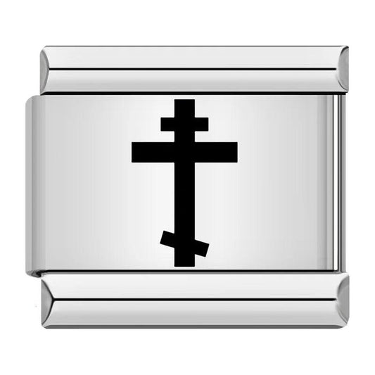 Orthodox Cross, on Silver - Charms Official