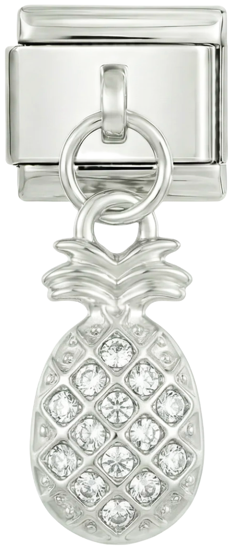 أناناس مع أحجار، على الفضة