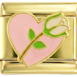Pink Heart with White Rose on Gold - pink-heart-with-white-rose-on-gold.png