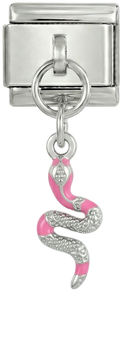 Pink Snake, on Silver - pink-snake-on-silver.png