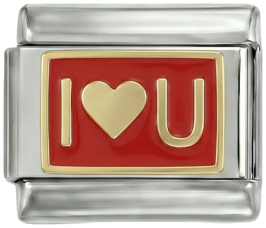 Plate, Red and Gold, I Love U - plate-red-and-gold-i-love.png