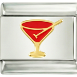 Red Cocktail in its Gold Glass