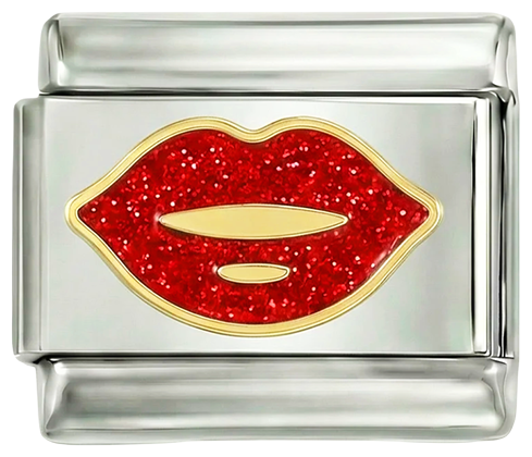 Red Sparkly Lips on Silver - red-sparkly-lips-on-silver.png